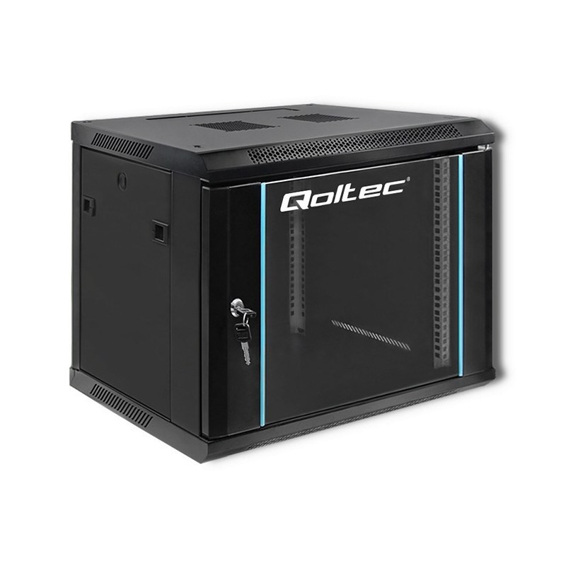 Qoltec Szafa RACK 19" | 9U | 600 x 500 x 450 | Czarna| Wisząca