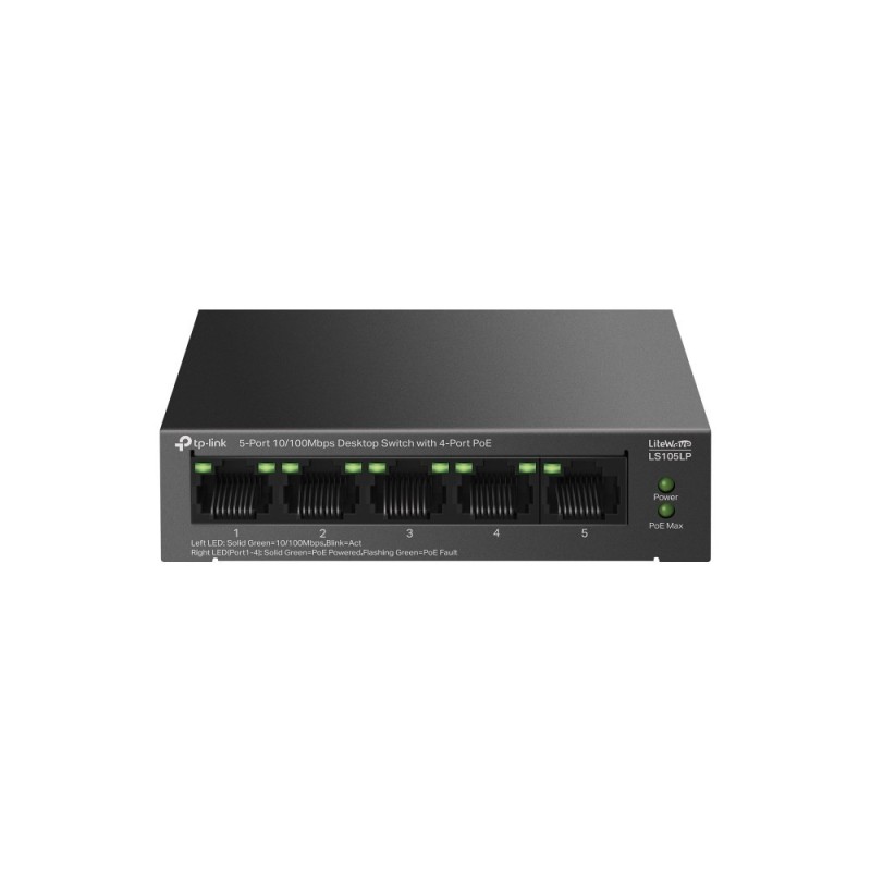 TP-Link LiteWave LS105P Nie zarządzany Fast Ethernet (10/100) Obsługa PoE Czarny TP-Link LiteWave LS105P Nie zarządzany Fast Ethernet (10/100) Obsługa PoE Czarny