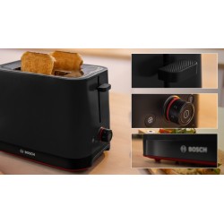 Bosch TAT3M123 toster 2 kaw. 950 W Czarny