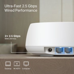 TP-Link DECO BE25(2-PACK) siatkowy system wi-fi Dual-band (2.4 GHz/5 GHz) Wi-Fi 7 (802.11be) Biały Wewnętrzny