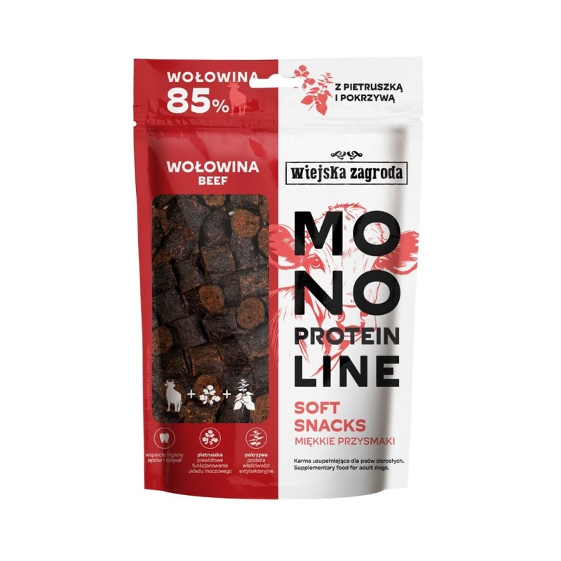 WIEJSKA ZAGRODA Monoproteinowy soft snacks Wołowina (dorosły) - Przysmak dla psa - 115g WIEJSKA ZAGRODA Monoproteinowy soft snacks Wołowina (dorosły) - Przysmak dla psa - 115g