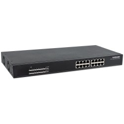 Switch Gigabit 16x 1000Mbps RJ45 PoE/PoE+ 220W Rack 19