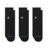 Stance Icon Quarter 3 Pack Krótkie codzienne skarpety Czarny 3 par(y)