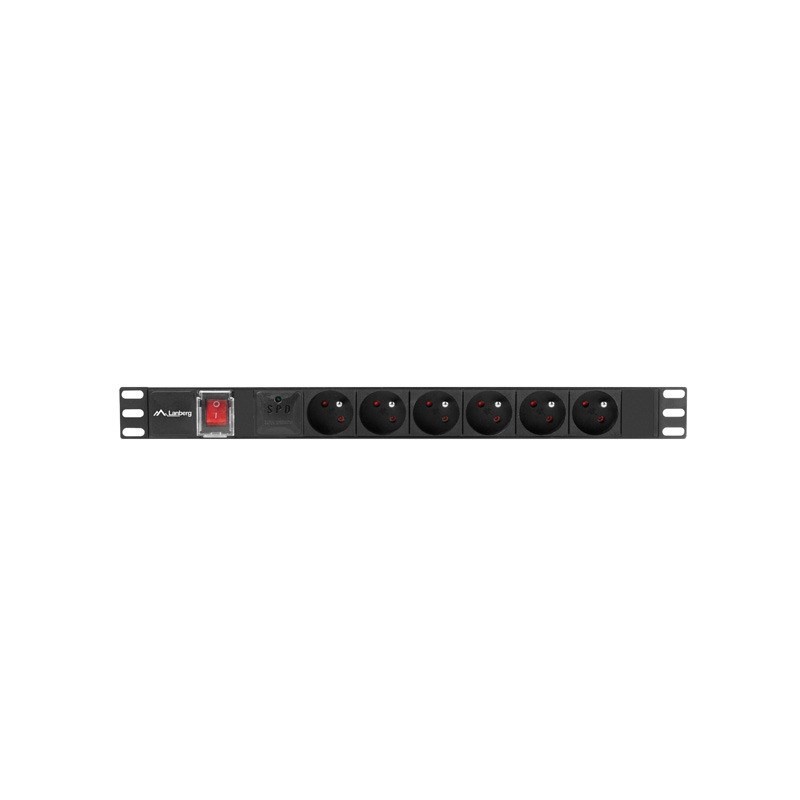 LANBERG LISTWA ZASILAJĄCA RACK PDU 19" (1U, 16A, 6X 230V PL, 2m)