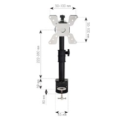 Techly ICA-LCD 500BK uchwyt / stojak do monitorów 76,2 cm (30") Biurko Czarny