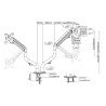 Gembird MA-DA2-02 Biurkowe ramię na dwa monitory (regulowane), od 17" do 32", obciążenie do 8kg