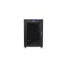 Szafa instalacyjna rack stojąca 19" 15U 600x800 czarna drzwi szklane LCD Lanberg (Flat Pack) V2