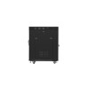 Szafa instalacyjna rack stojąca 19" 15U 600x800 czarna drzwi szklane LCD Lanberg (Flat Pack) V2