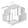 Szafa instalacyjna Rack wisząca 19" 9U 600x450 szara drzwi metalowe LANBERG (Flat Pack)