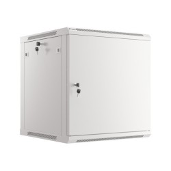 SZAFA INSTALACYJNA RACK WISZĄCA 19" 12U 600X600 SZARA DRZWI METALOWE (FLAT PACK)