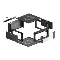 Lanberg WFFA-5604-10B stojak 4U Szafa wisząca Czarny