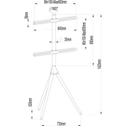 Techly ICA-TR50 uchwyt do telewizorów 165,1 cm (65") Orzech włoski