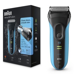 Braun Series 3 3040s Golarka foliowa Przycinarka Czarny, Niebieski