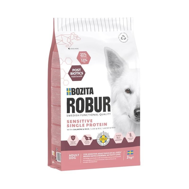 BOZITA Robur Sensitive Single Protein Salmon 3kg BOZITA Robur Sensitive Single Protein Salmon 3kg