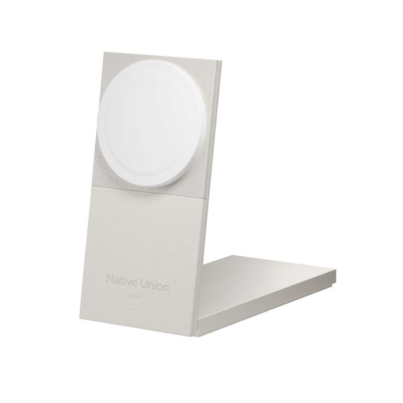 Ładowarka bezprzewodowa Qi2 15W do dwóch urządzeń - Native Union Rise 2-in-1 kompatybilna z MagSafe (sandstone)