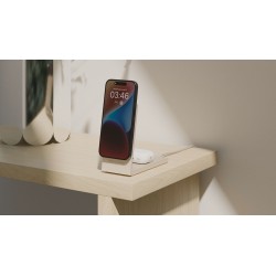 Ładowarka bezprzewodowa Qi2 15W do dwóch urządzeń - Native Union Rise 2-in-1 kompatybilna z MagSafe (sandstone)