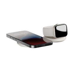 Bezprzewodowa ładowarka podróżna Qi2 15W do dwóch urządzeń kompatybilna z MagSafe (sandstone)