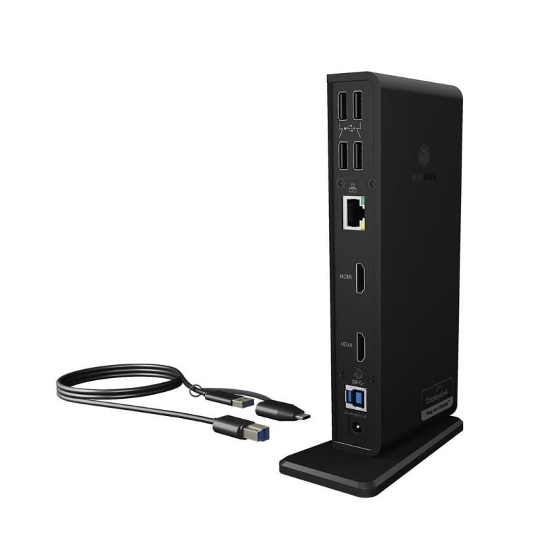 ICY BOX IB-DK2251AC Przewodowa USB 3.2 Gen 2 (3.1 Gen 2) Type-A Czarny ICY BOX IB-DK2251AC Przewodowa USB 3.2 Gen 2 (3.1 Gen 2) Type-A Czarny
