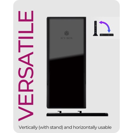 ICY BOX IB-DK2251AC Przewodowa USB 3.2 Gen 2 (3.1 Gen 2) Type-A Czarny