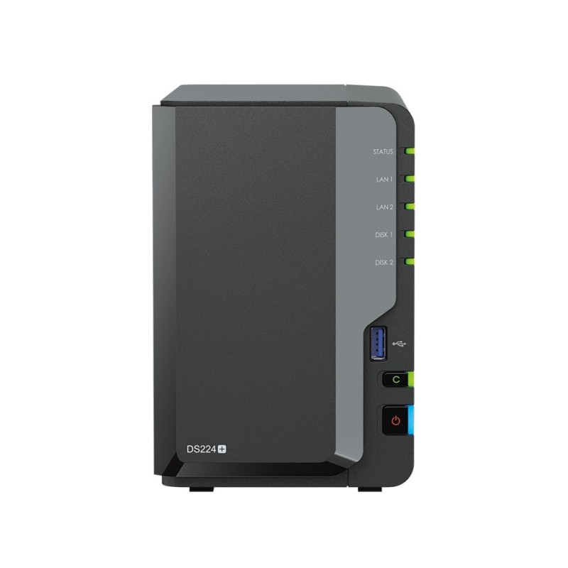 Serwer danych NAS Synology DiskStation DS224+ Komputer stacjonarny Intel® Celeron® J4125 2 GB DDR4 0 TB Czarny