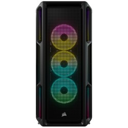 Korsarz | Inteligentna obudowa ze szkła hartowanego | iCUE 5000T RGB | Szyba boczna | Czarny | Wieża środkowa | Zasilacz w