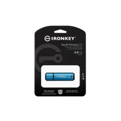 Kingston Technology IronKey Vault Privacy 50 pamięć USB 64 GB USB Typu-A 3.2 Gen 1 (3.1 Gen 1) Czarny, Niebieski