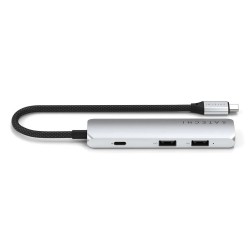 Satechi 4-w-1 USB-C Slim Multiport Adapter 4K - aluminiowy adapter do urządzeń mobilnych USB-C (USB-C, 4K HDMI, 2x USB-A)