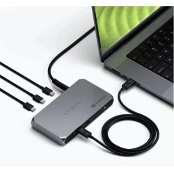 Satechi Thunderbolt 4 Slim Hub Pro - hub USB-C (port DC 20V, USB 3.2 Gen 2 Data Port, 3x port Thunderbolt 4) (space gray)