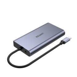 UNITEK uHUB O8+ Przewodowa USB 3.2 Gen 1 (3.1 Gen 1) Type-C Szary