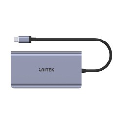 UNITEK uHUB O8+ Przewodowa USB 3.2 Gen 1 (3.1 Gen 1) Type-C Szary
