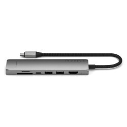 Wieloportowa przejściówka Satechi 7-w-1 USB-C Slim z Ethernetem - gwiezdna szarość