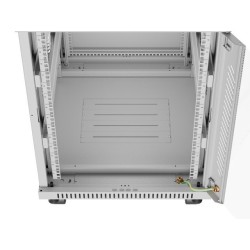 Szafa instalacyjna rack stojąca 19" 15U 600x800 szara drzwi szklane LCD Lanberg (Flat Pack) V2