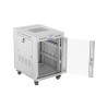 Szafa instalacyjna rack stojąca 19" 15U 600x800 szara drzwi szklane LCD Lanberg (Flat Pack) V2