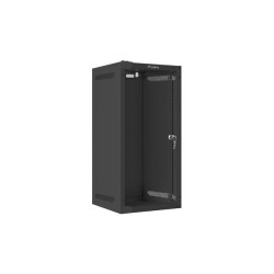 Szafa instalacyjna rack wisząca 10" 12U 280x310 czarna drzwi szklane Lanberg (Flat Pack)