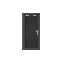 Szafa instalacyjna rack wisząca 10" 12U 280x310 czarna drzwi szklane Lanberg (Flat Pack)