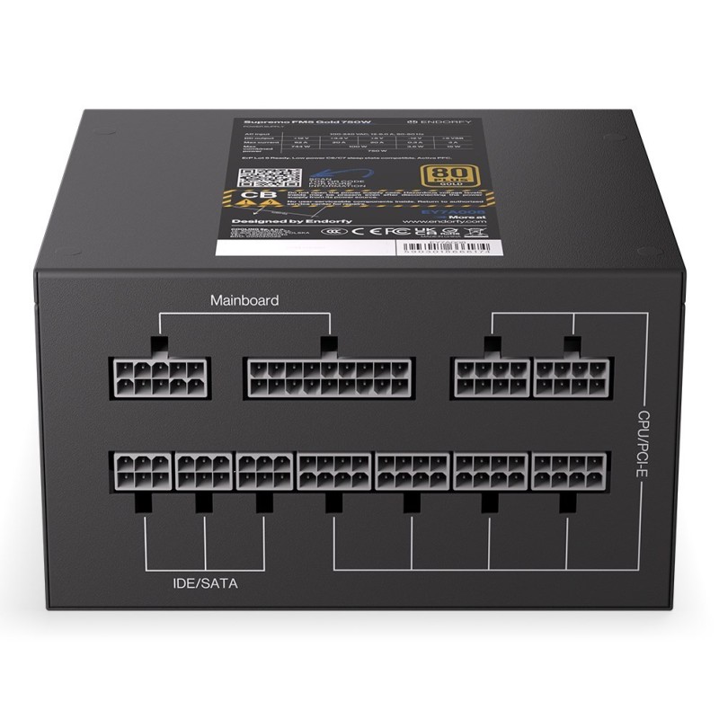 ENDORFY Supremo FM5 Gold 750 W moduł zasilaczy 18+10 pin ATX ATX Czarny