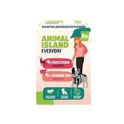 ANIMAL ISLAND Everyday pasztet, saszetka pies 8 szt 150g x 4 szt dziczyzna, 150g x 4 szt jagnięcina