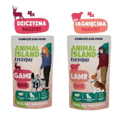 ANIMAL ISLAND Everyday pasztet, saszetka pies 8 szt 150g x 4 szt dziczyzna, 150g x 4 szt jagnięcina