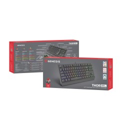 Klawiatura GENESIS Thor 230 TKL Gaming USB + RF Wireless + Bluetooth QWERTY Czarny