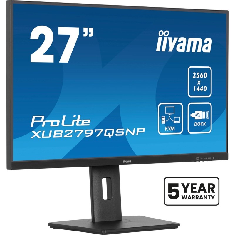 iiyama ProLite XUB2797QSNP-B1 monitor komputerowy 68,6 cm (27") 2560 x 1440 px Wide Quad HD LED Czarny iiyama ProLite XUB2797QSNP-B1 monitor komputerowy 68,6 cm (27") 2560 x 1440 px Wide Quad HD LED Czarny