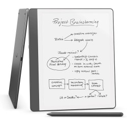 Ebook New Kindle Scribe - 2024 release 10.2” glare-free 16GB Wi-Fi (Without Lockscreen Ads) with Premium Pen Tungsten