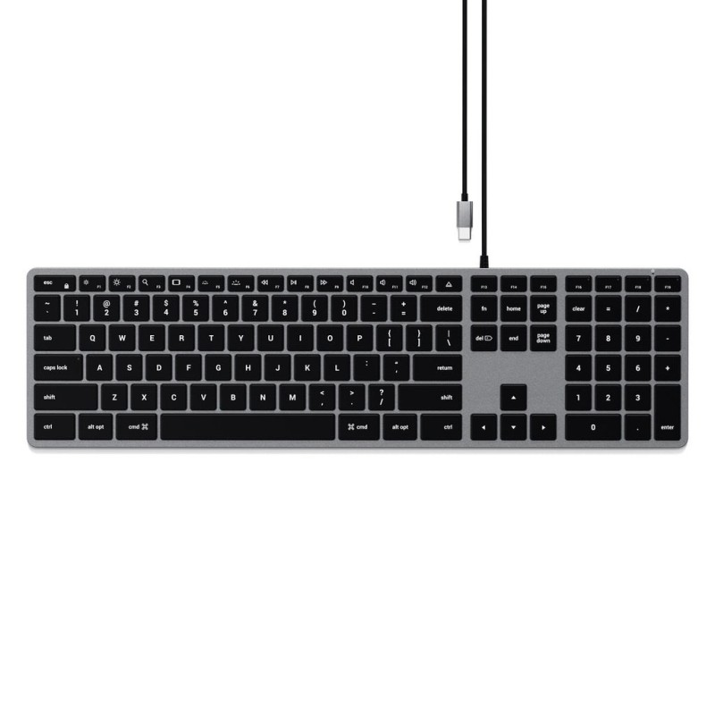 Klawiatura Satechi Slim W3 z układem numerycznym USB-C (space gray) US Klawiatura Satechi Slim W3 z układem numerycznym USB-C (space gray) US