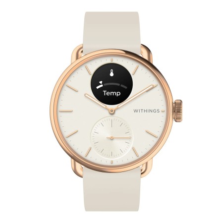 Zegarek hybrydowy Withings ScanWatch 2 - Stal nierdzewna - Hybrydowy inteligentny zegarek z paskiem - Fluoroelastomer - Rozmiar