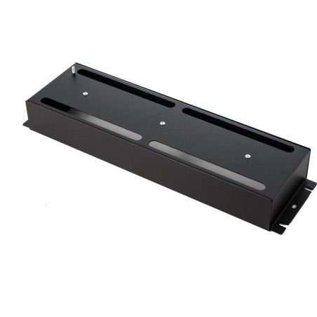 Panel 19" z szyną DIN do zabudowy aparatury modułowej w szafie, czarny