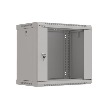 Szafa instalacyjna rack wisząca 19" 9U 540x350 szara drzwi przeszklone LANBERG (FLAT PACK)