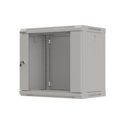 Szafa instalacyjna rack wisząca 19" 9U 540x350 szara drzwi przeszklone LANBERG (FLAT PACK)