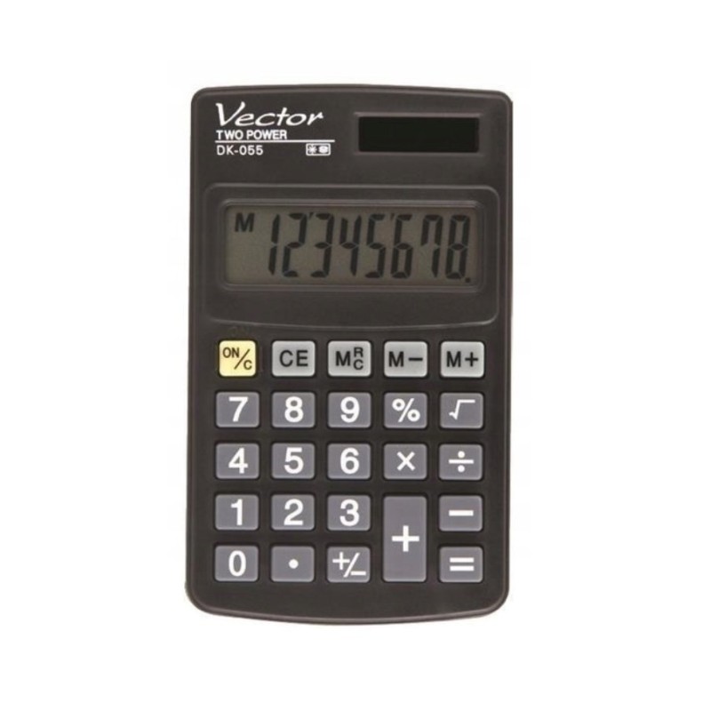 Vector Kalkulator kieszonkowy DK-055, czarny Vector Kalkulator kieszonkowy DK-055, czarny