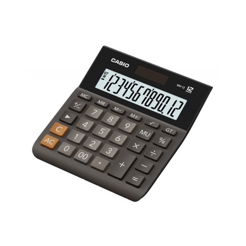 Casio Kalkulator biurowy MH-12BK-S, 12-cyfrowy, 127x136,5mm, czarny Casio Kalkulator biurowy MH-12BK-S, 12-cyfrowy, 127x136,5mm, czarny