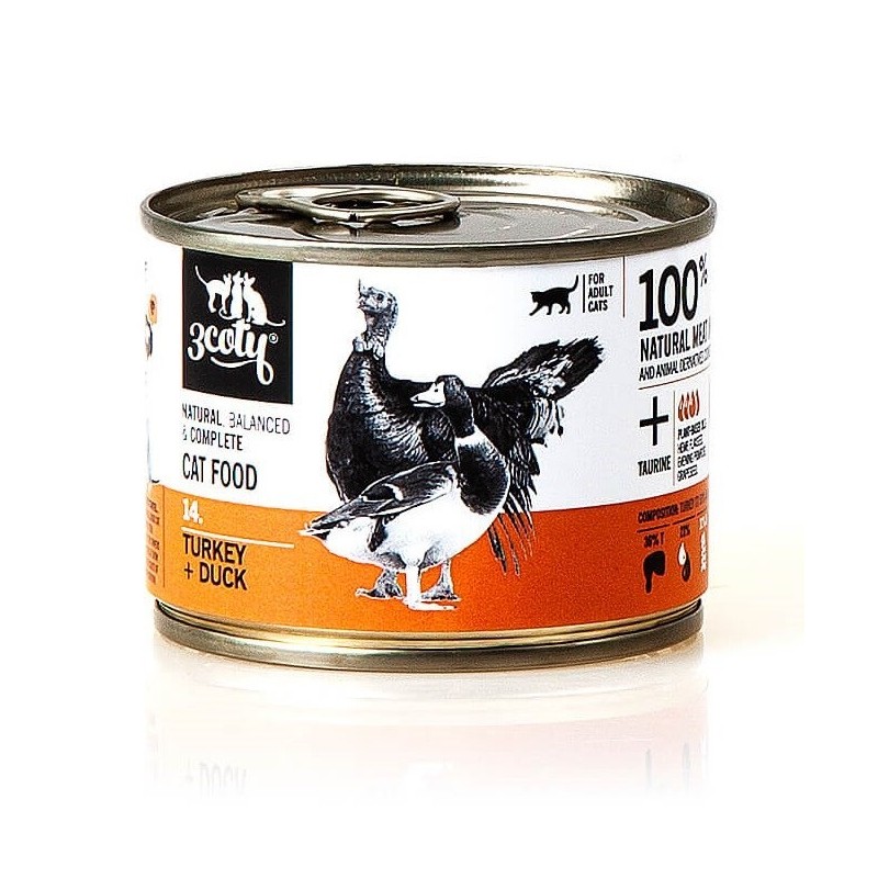 3Coty TURKEY + DUCK for Adult cats 180g 3Coty TURKEY + DUCK for Adult cats 180g