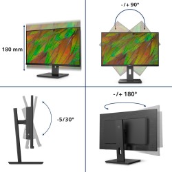 Philips 3000 series 32B1N3800/00 monitor komputerowy 81,3 cm (32") 3840 x 2160 px 4K Ultra HD LCD Czarny
